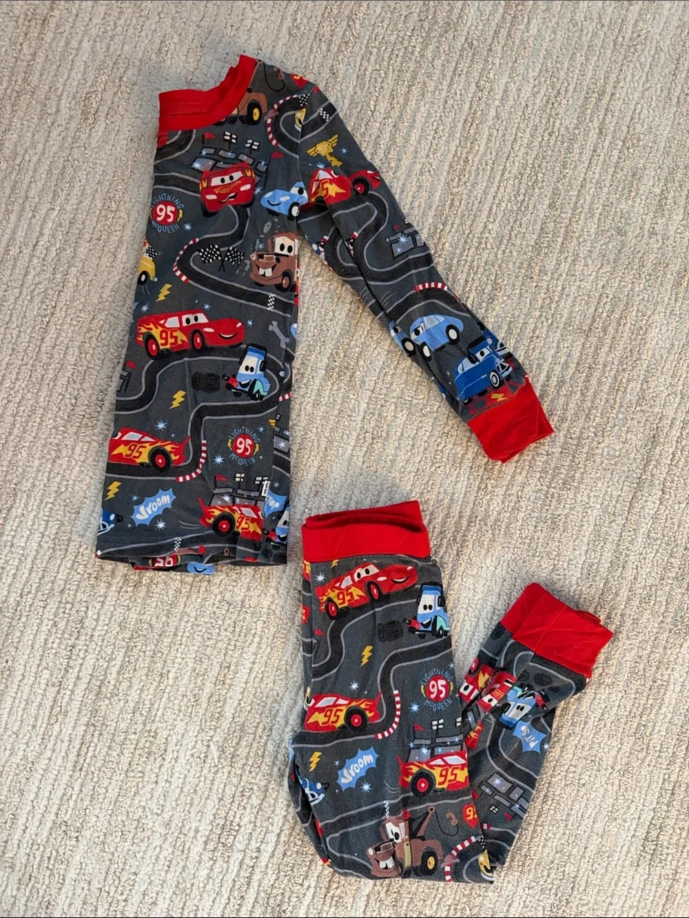 Little Sleepies Red and Gray Cars Pajama Set